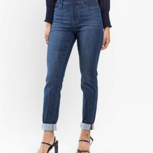 JUDY BLUE GRACIE HIGH RISE SLIM FIT PULL ON DARK WASH JEANS size 3/26